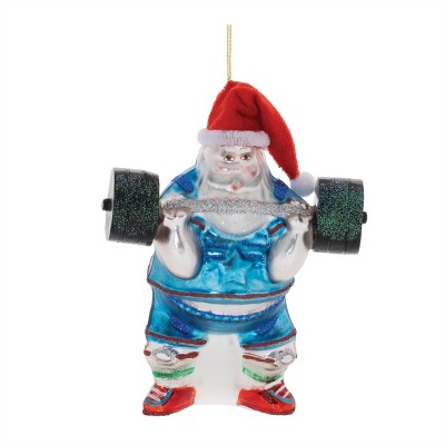 Weight Lifter Santa Ornaments – Set of 6