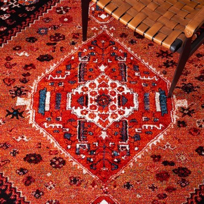 Antique Patina Essence 6'7" Square Orange/Red Synthetic Area Rug