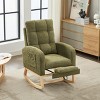 Modern Accent Rocking Chair With Solid Wood Legs,Adjustable Footrest,Side Pocket,Living Room Lounge Arm Chair With High Backrest-Cuddlewood - 2 of 4