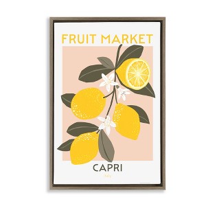 Stupell Industries Fruit Market Lemon Branch Floating Frame Canvas Art - 1 of 4