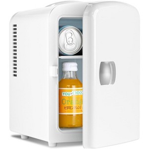 ZAFRO Star Compact Refrigerator, Portable Mini Fridge, Skin Care 4L Capacity/6 Cans, for Bedroom, Car, Office & Dorm, Small Cooler for Cosmetics,White - 1 of 4