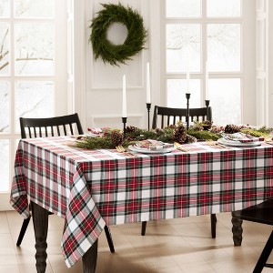 Elrene Christmas Classic Holiday Plaid Cotton Tablecloth - Elrene Home Fashions - 1 of 3