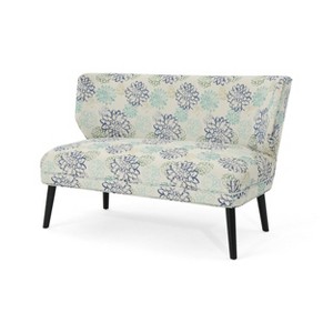 Desdemona Modern Farmhouse Settee Blue Floral - Christopher Knight Home