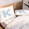 Deny Designs Standard April Lane Art Block Blue Monogram K Microfiber Printed Pillow Sham - 2 of 3