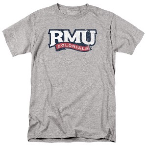 Robert Morris University Official Distressed Primary Logo Adult T Shirt, Black - 1 of 4