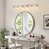 POWLIG 42.12" Nickel Bathroom Vanity Light - Modern 6-Light Dimmable Fixture with Clear Glass Shades for Powder Room, Makeup Vanity - 2 of 4