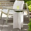 Uttermost Olina Outdoor Accent Table-Elegant White Marble with Gray Veins and Glass Top - 2 of 4