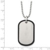 Black Bow Jewelry Mens Stainless Steel Black Plated Edge Brushed Dog Tag Necklace, 22 In - 4 of 4