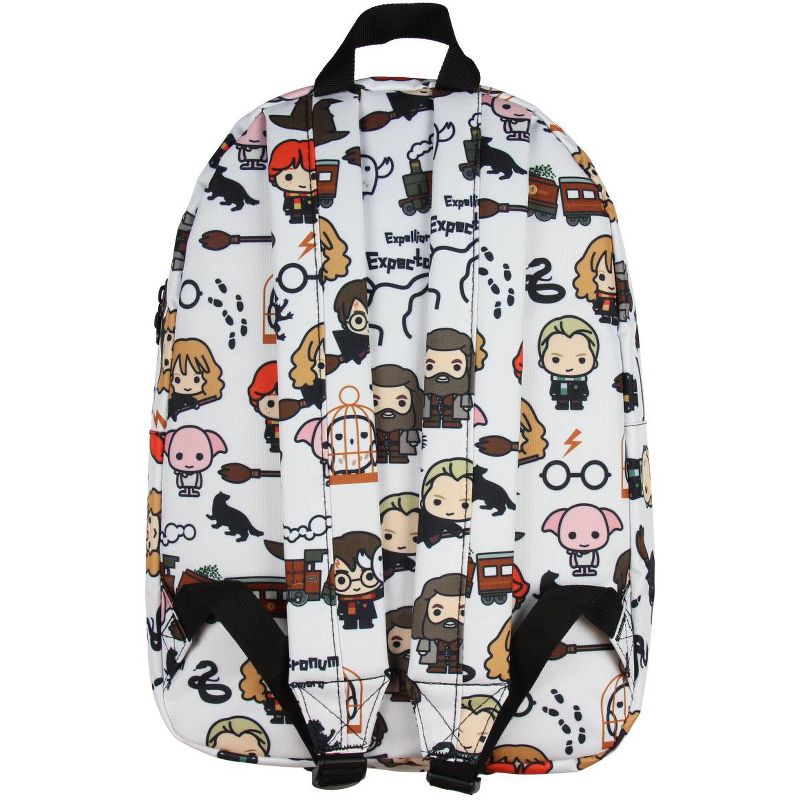 Harry Potter Laptop Backpack Chibi Characters Art Sublimated School Bag Grey, 3 of 5