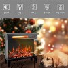 CLIHOME 24 inch Three Sided Glass Electric Fireplace Freestanding Heater - 4 of 4