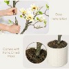 4FT Artificial Magnolia Tree with Real Touch Flowers & Leaves – Fake Plants with Moss In White Pot for Home Office Living Room Decor - 2 of 4