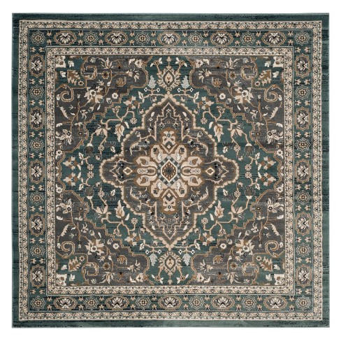 Elegant square accent rugs 7 X7 Medallion Loomed Square Area Rug Teal Gray Safavieh Target