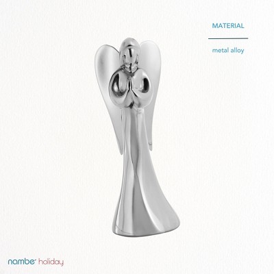 Silver Metallic Angel Figurine 9" Alloy