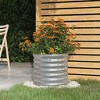 vidaXL Garden Planter Silver Powder-coated Steel Medium Durable - 15.7" x 15.7" x 14.2" Silver - 2 of 4