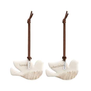 DEMDACO Mother and Daughter One to Keep, One to Share Ornaments Set White