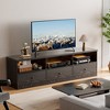 TV Stand, Up to 80 Inch TVs, 70-Inch Media Center with Open Shelves and 3 Storage Drawers, Mid Century Modern Entertainment Center - 2 of 4