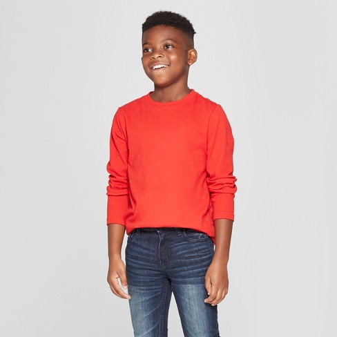 Boys Long Sleeve T Shirt Cat Jack Red L