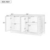 Modern 4-Door Storage Cabinet with 3D Geometric Fronts and Metal Trim, Sideboard Buffet Cabinet for Living Room, Kitchen or Office - Cuddlewood - 4 of 4