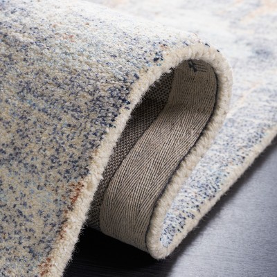 Restoration Vintage Blue and Brown Hand-Tufted Wool Area Rug