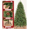 ZACHVO 6ft Unlit Christmas Tree with 896 Branches, 36 Pinecones, Metal Stand, Flame-Retardant PVC, Easy 3-Section Assembly, 40 inches Base - 4 of 4