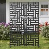 47-inches W x 72-inches H Black Galvanized Sheet Screen Outdoor and lndoor Divider for Balcony Patio Garden Room Divider (Helen Steet 01 ) - 2 of 4