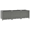 vidaXL Raised Bed 47.2"x15.7"x15", Light Gray Polypropylene Flower Box Garden Planter for Patio, Balcony, and Outdoor Spaces - Stylish Rattan Pattern - 2 of 4