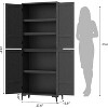 71" Farmhouse Tall Storage Cabinet, Adjustable Shelves & 4 Doors - Bathroom Pantry Organizer for Kitchen, Dining Room and office - 2 of 4