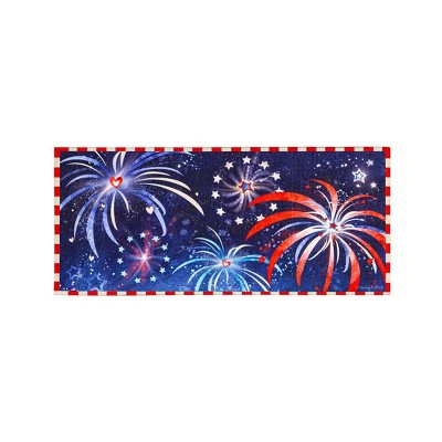 Evergreen Independence Day Fireworks Sassafras Indoor Outdoor Switch Doormat 1'10"x10" Multicolored