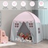 Infans Kids Play Tent, Large Spacious Cotton Canvas Playhouse with Non-Slip Cloth, 4 Windows, Straps, Zipper, Carry Bag, Play Tent for Toddlers, Pink - 2 of 4