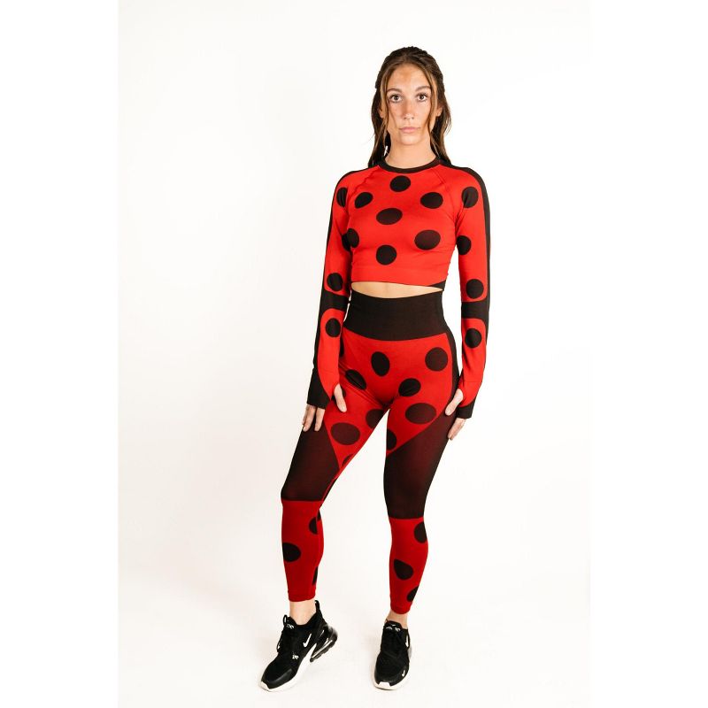Miraculous Ladybug Womens Cosplay Active Workout Long Sleeve Crop Top for Gym, Workout by MAXXIM, 5 of 7