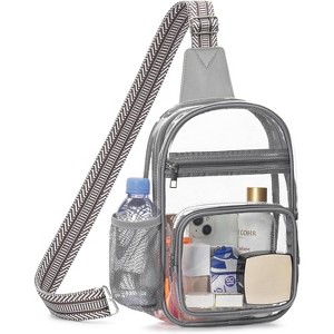 Large Transparent Sling Backpack, Stadium Compliant Clear Crossbody Bag, for Sports Events, Venue Security - 1 of 4