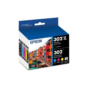 Epson 302XL 5pk Combo Ink Cartridges - Black Photo Black Cyan Magenta Yellow (T302XL-BCS): Epson 200 series Printer Ink Cartridges - 1 of 4