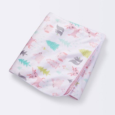 Plush Velboa Baby Blanket Forest Frolic - Cloud Island™ Pink