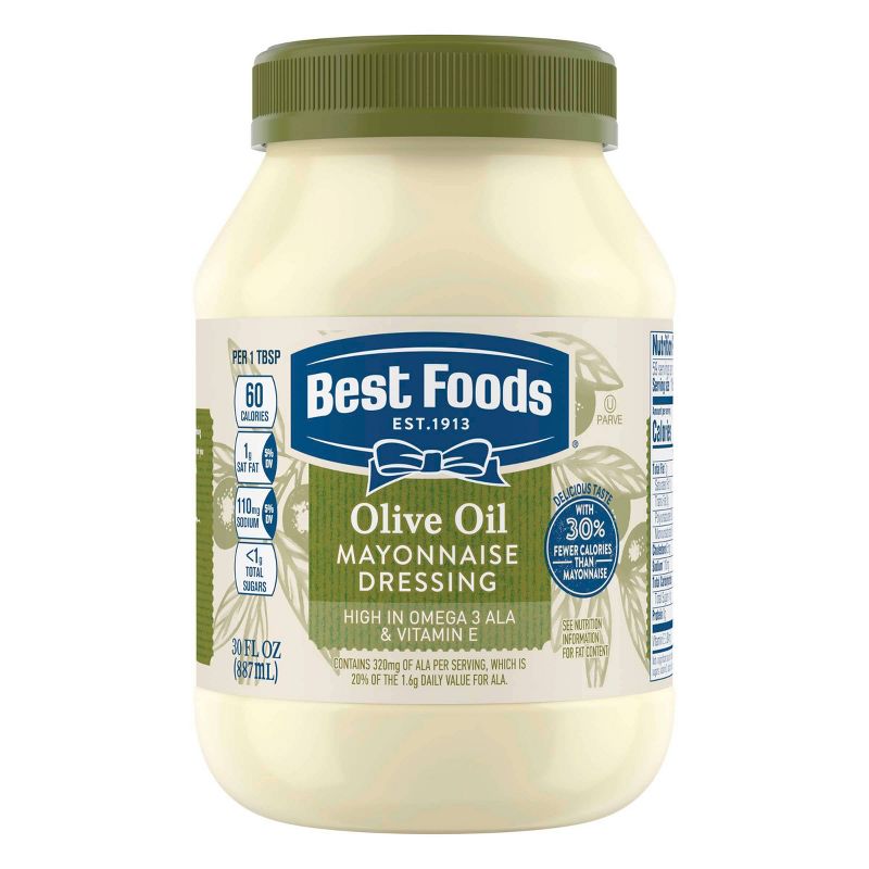 Best Food Mayonnaise Dressing with Olive Oil - 30oz, 1 of 6