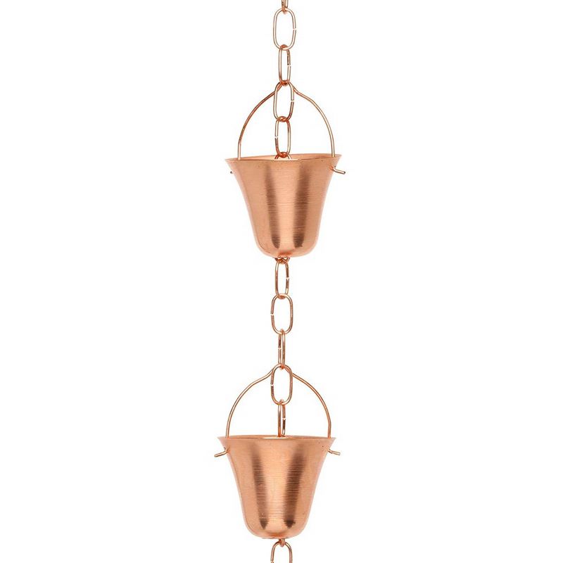 Marrgon Copper Rain Chain with Bell Style Cups for Gutter Downspout Replacement, 3 of 7