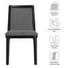 Modway Monarch Wood Dining Accent Chair with Cane Back and Padded Seat in Black Black Gray – Farmhouse Style Chair with Comfort and Style - 2 of 4