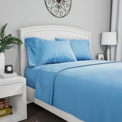 King Easy Care Fitted Sheet Light Blue Eco Melange - Room Essentials™ :  Target