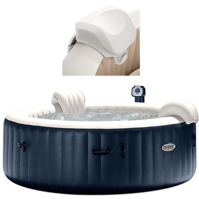Intex 28409e Pure Spa 4 Person Inflatable Heated Hot Tub With Soft Foam Headrest