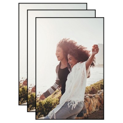 Americanflat Front Loading Picture Frame Set - Perfect for Photos and Wall Decor - Black - 3 Pack