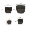 MAYEERTY Set of 4 Fluted Ceramic Flowerpot Modern Planter Dark Coffee for Patio Garden Windowsill - 4 of 4