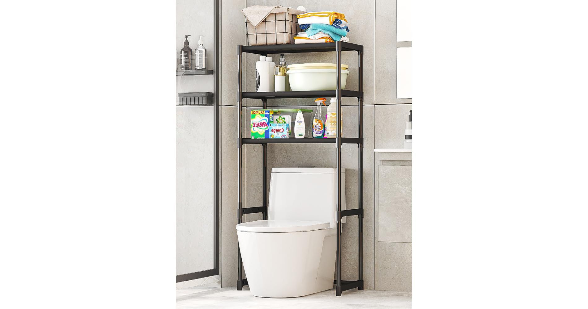 3-Layer Over The Toilet Storage Rack, Metal Bathroom Shelf