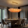 CityFurn 14-Light Modern Gold Rectangular Chandeliers Amber Glass Kitchen Island Lights - 3 of 4