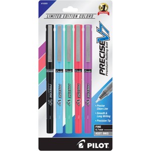 Precise 5pk V7 Harmony Collection Assortment: Rollerball Pens, 0.3mm, Quick Drying, Multicolored Ink, Stationery & Office - 1 of 4