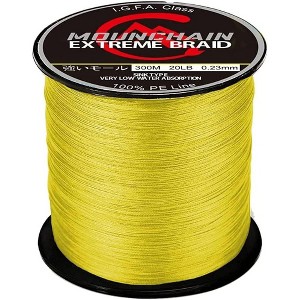 328 Yard Braided Fishing Line, 8 Strands Abrasion Resistant Braided Lines 300M  - 40LB/0.32MM - Yellow - 1 of 4
