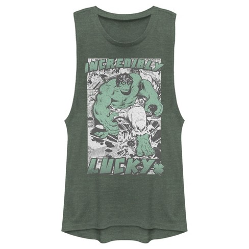 Juniors Womens Marvel Hulk St. Patrick's Day Comic Incredibly Lucky ...