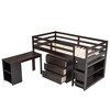 NicBex Twin Size Bunk Bed with Movable Desk Loft Bed Pine Bed Frame with Storage Cabinet, Shelf, Ladder and Guardrail, No Box Spring Required - 2 of 4