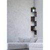 5 Tier Wood Corner Floating Shelf Wall Mount Unit in Color Espresso - HomeItUsa - 2 of 3