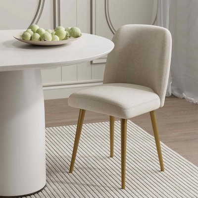 Lirago Dining Chairs with Metal Legs (Set of 2) 23*19 Beige