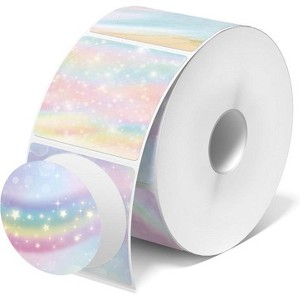 JADENS 2-Inch Round Thermal Sticker Labels – Self-Adhesive, Waterproof, 750 Labels/Roll (Rainbow) - 1 of 4