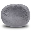 Vynxaria Minky Velvet Bean Bag ChairGrey-5ft Plush Floor Chair - 3 of 4